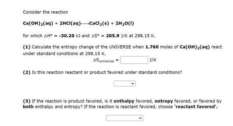 Solved Consider the reaction Ca(OH)2(aq)+2HCl(aq) CaCl2( | Chegg.com