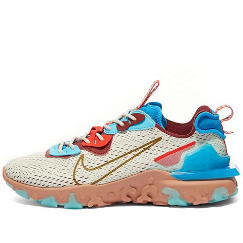 Nike React Vision Light Bone, Blue & Red | END.