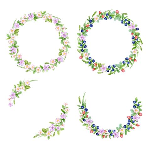 Free Vector | Hand painted watercolor floral wreaths collection