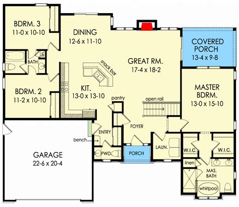 Open Concept Single Story Farmhouse Plans