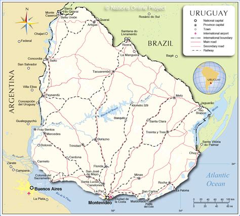 Detailed Map of Uruguay - Nations Online Project