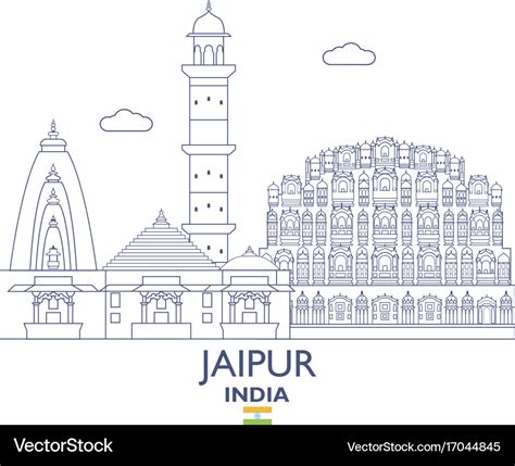 Jaipur city skyline Royalty Free Vector Image - VectorStock