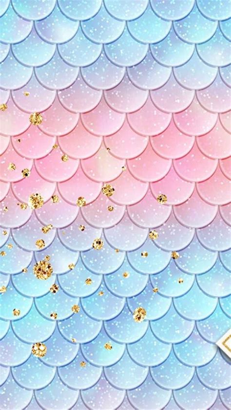 an abstract background with gold glitters and mermaid scales on blue, pink, and white