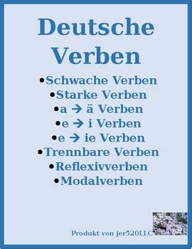 German Verb List by jer520 LLC | Teachers Pay Teachers