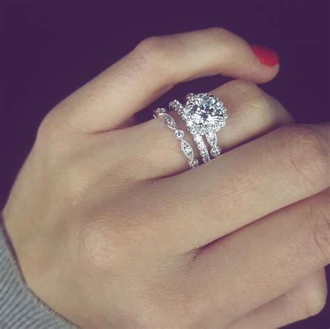 BEAUTIFUL diamond ring stack! Diamond Engagement ring with mix and match diamond bands 1 ...