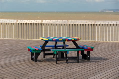 Colorful Picnic Table Free Stock Photo - Public Domain Pictures