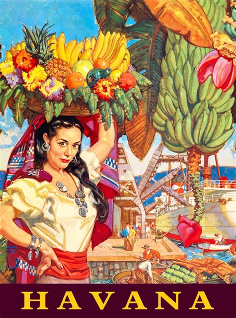 Cuba Cuban Havana Habana Girl with Fruit Travel Advertisement Poster Print | eBay | Cuba art ...