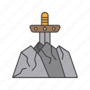 Medieval, sword, shield, blade, weapon, protect icon - Download on Iconfinder