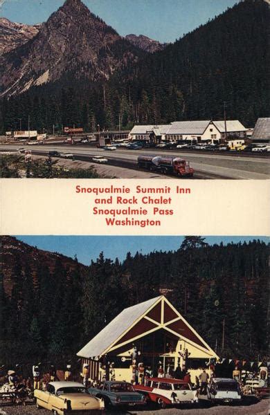 Snoqualmie Summit Inn and Rock Chalet Snoqualmie Pass, WA Postcard