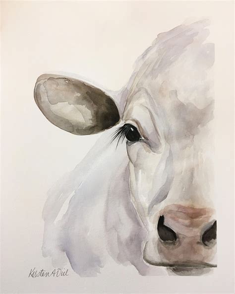 Watercolor Paintings Of Cows at Joshua Oneal blog