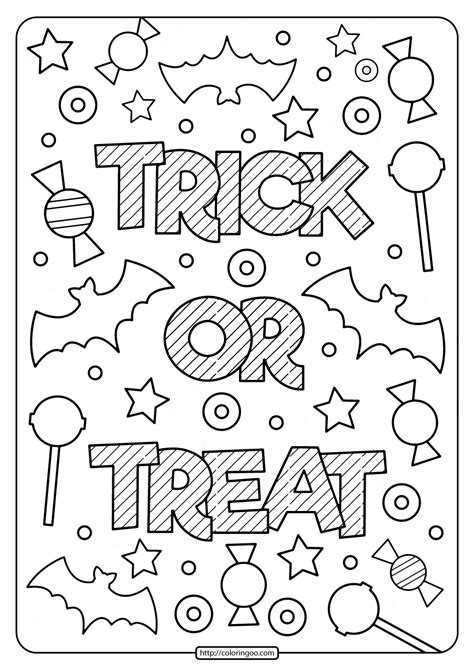 Printable Trick or Treat Coloring Pages