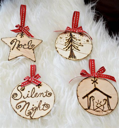 DIY Wood Burned Christmast Ornaments