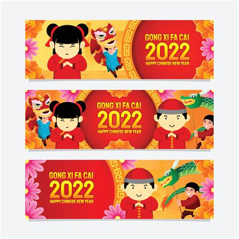 Happy Chinese New Year 2022 Gong Xi Fa Cai Banner 4569005 Vector Art at Vecteezy