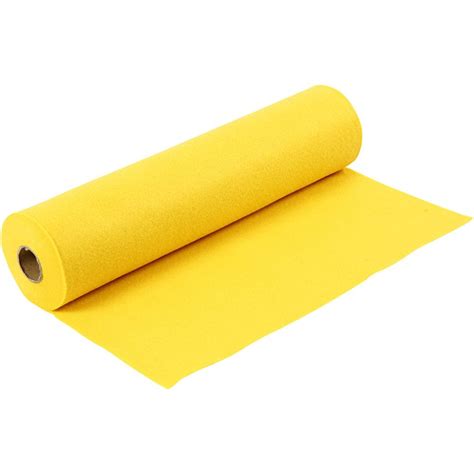 Craft Felt, W: 45 cm, 1,5 mm, 180-200 g, Yellow, 5 M, 1 Roll | 45004
