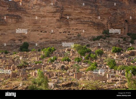 Bandiagara Escarpment in Mali (Africa): a sandstone cliff with ancient ...