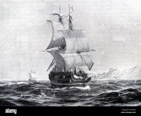 Ship of Ferdinand Magellan (1480-1521) a Portuguese explorer who Stock ...