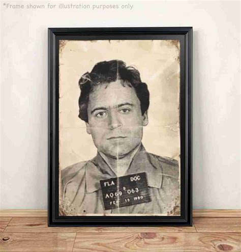 Ted Bundy mugshot - Hand Aged reproduction - Art Print A4 size. | Numonday