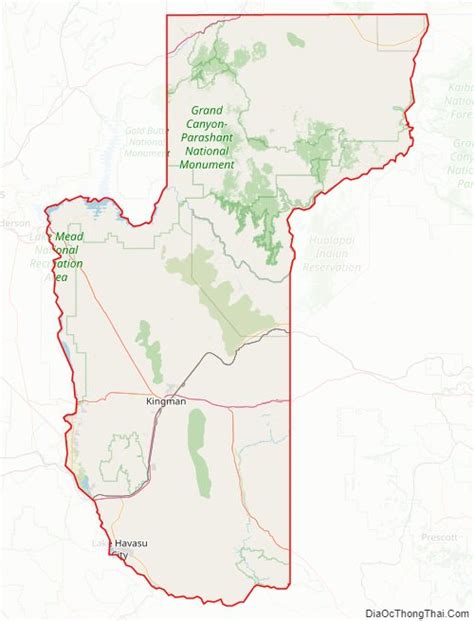 Map of Mohave County, Arizona - Thong Thai Real