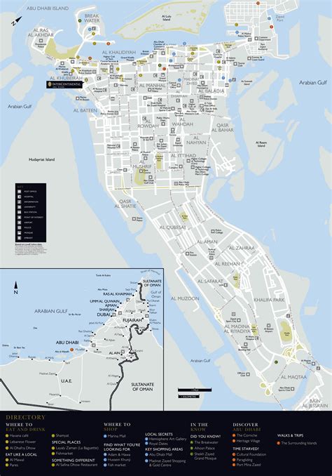 Large detailed road and tourist map of Abu Dhabi city | Vidiani.com ...