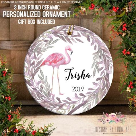 Personalized Flamingo Ornament Flamingo Gift Christmas | Etsy