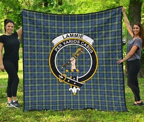 Scottish Lamont Ancient Clan Crest Tartan Quilt