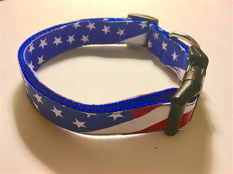 American Flag Patriotic Dog Collar (M) | Dog collar, Patriotic dog, Bulldog grooming