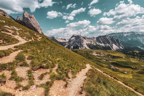 Hiking Trails in the Dolomites in South Tyrol. Stock Photo - Image of ...