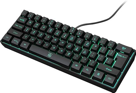 DGG K60 61 Keys RGB Backlit 60% Wired Gaming Keyboard, Quiet Ergonomic ...