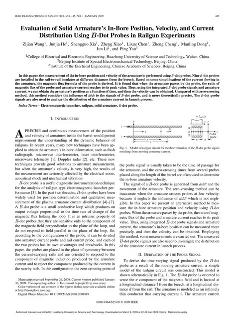 (PDF) Evaluation of Solid Armature's In-Bore Position, Velocity, and Current Distribution Using ...