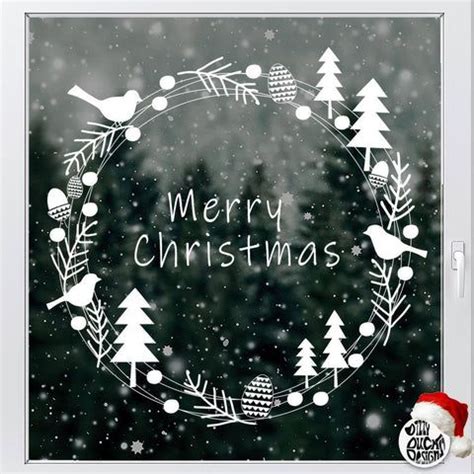 Winter / Christmas Window Decals | Christmas window painting, Window ...