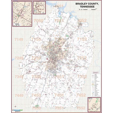 Cleveland & Bradley County, TN Wall Map by Kappa - The Map Shop