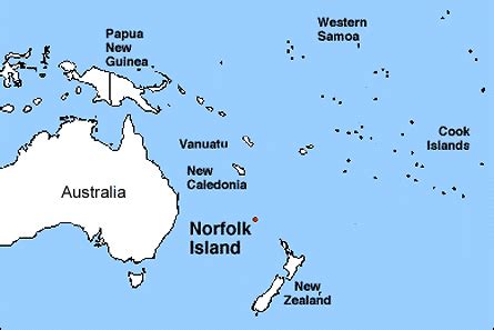 South Pacific Map & Norfolk Island