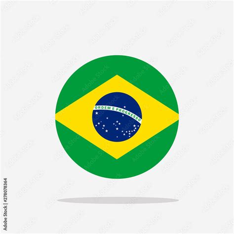 Brazil Flag icon sign template color editable. Brazil national symbol vector illustration for ...