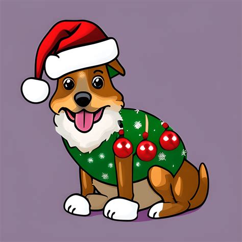 Cute Cartoon Christmas Dog · Creative Fabrica