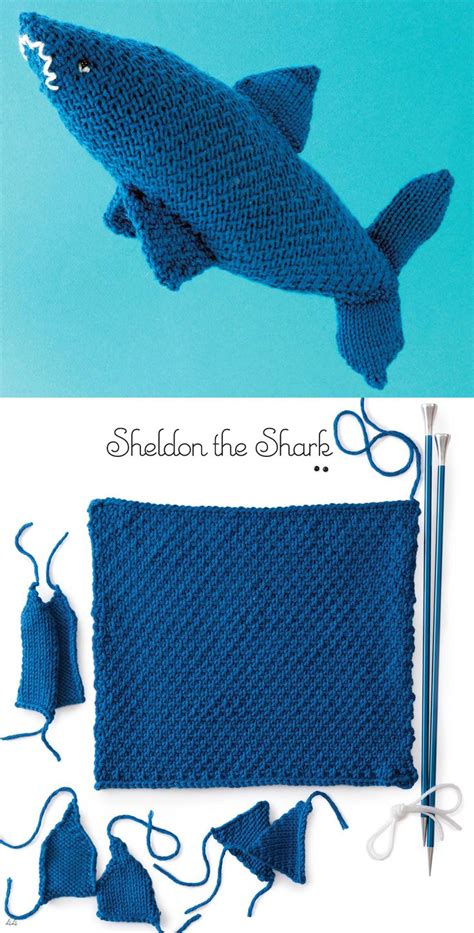 Knitting Pattern for Shark Toy Knit From a Square - Sheldon the Shark ...