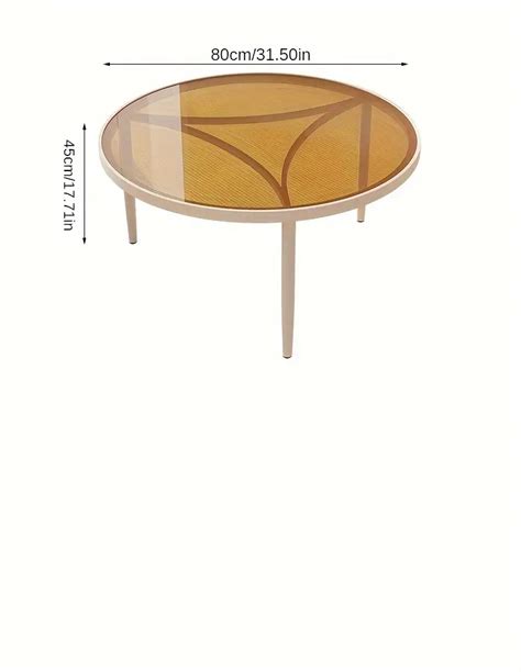 Tempered Glass Tea Table Small Apartment Living Room Round - Temu