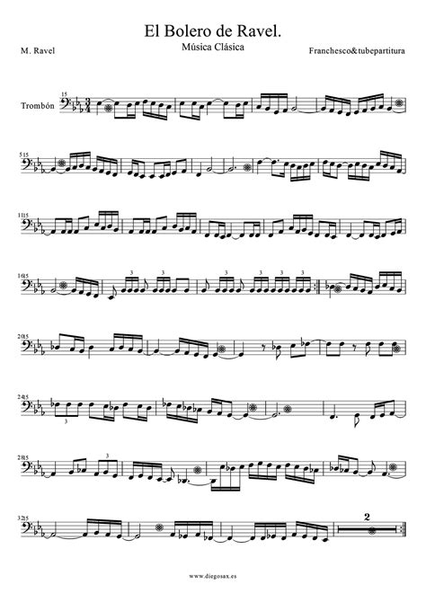 tubescore: Ravel's Bolero Sheet Music for Trombone Classical Music ...