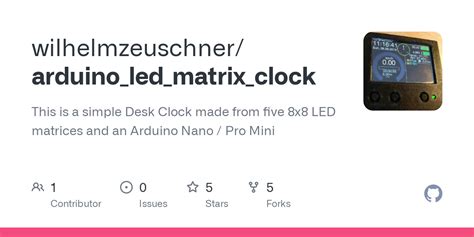 GitHub - wilhelmzeuschner/arduino_led_matrix_clock: This is a simple Desk Clock made from five ...