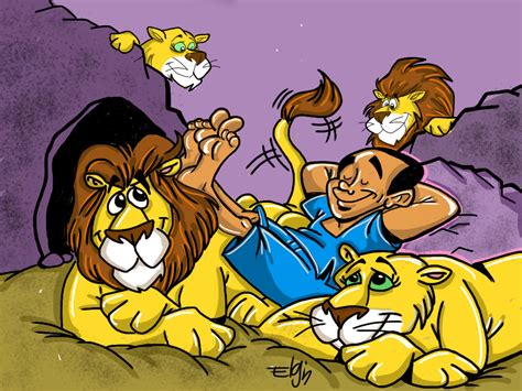 “Daniel in the Lion’s Den” Bible Cartoon Pictures — Ministry-To-Children.com