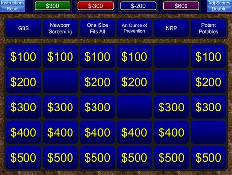 Jeopardy Powerpoint Templates