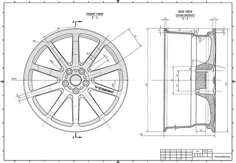 Wheel Technical Drawing Sketch Coloring Page | Technical drawing, Mechanical engineering design ...