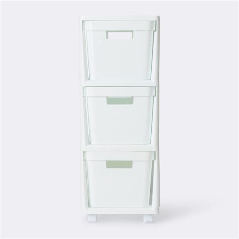 Brilliant Basics 3 Drawer Storage Unit with Wheels - White | BIG W