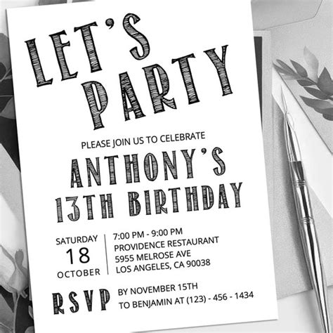 70th Birthday Party Invitation INSTANT DOWNLOAD Digital