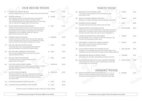 Menu at Miramar Hotel Bournemouth restaurant, Bournemouth