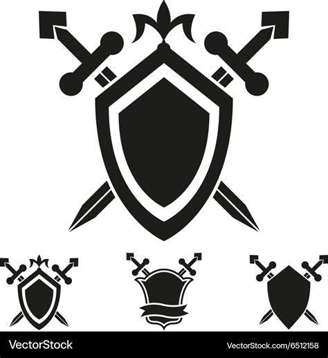 Coat of arms knight shield templates Royalty Free Vector