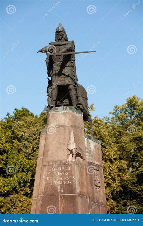 Bronze Monument of Grand Duke Gediminas Stock Image - Image of duke ...