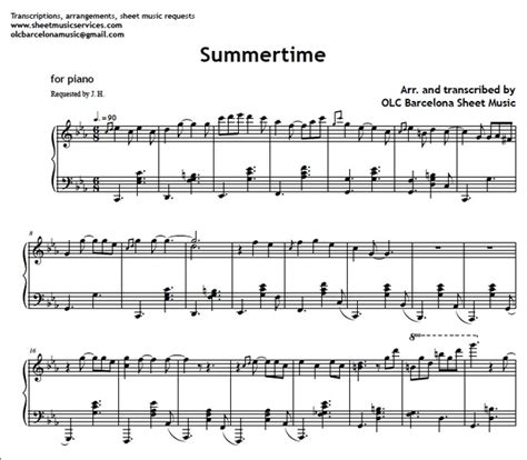 Summertime Piano Sheet Music Pdf | amulette