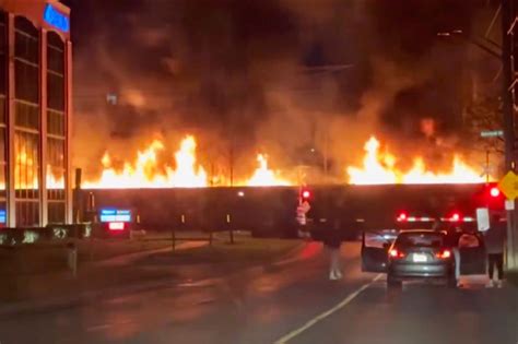 Terrifying videos show train passing through Ontario city while ...