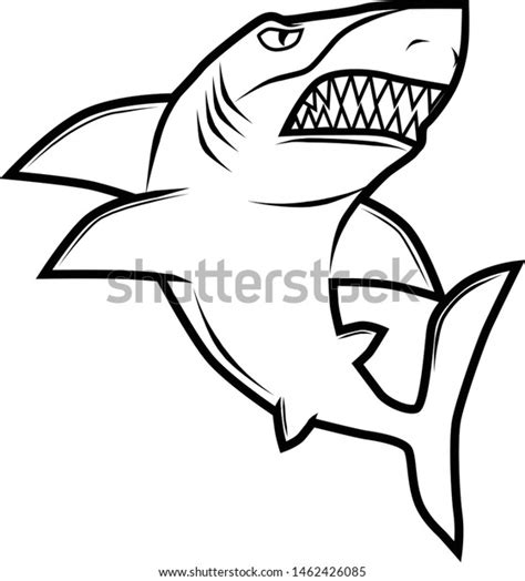 Drawing Angry Shark Vector Stock Vector (Royalty Free) 1462426085 | Shutterstock