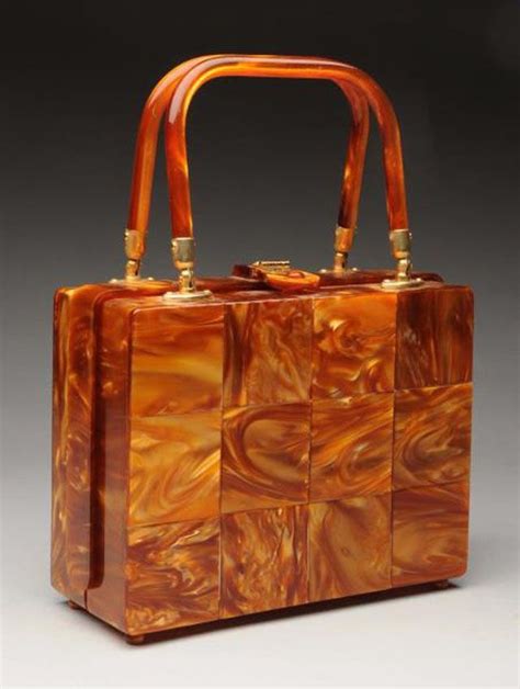 Values for 1950s Vintage Lucite Handbags: Unmarked Copper-colored Lucite Handbag | Vintage ...